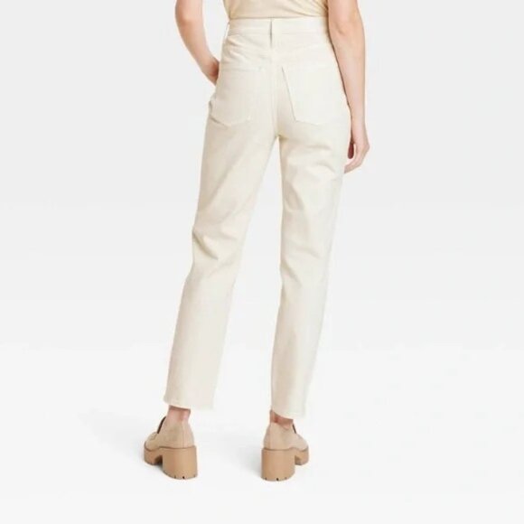 Universal Thread High Rise 90s Slim Jeans 14 Womens Comfort Stretch‎ Beige Cream - Picture 2 of 13
